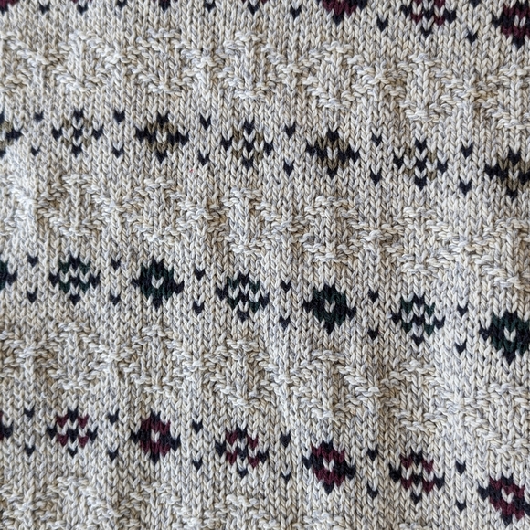 Vintage Croft & Barrow Cardigan Men L Ivory 80s 90s Grandpa Sweater Fisherman - Picture 4 of 9